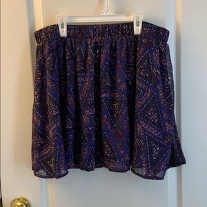 Blue and red skater skirt